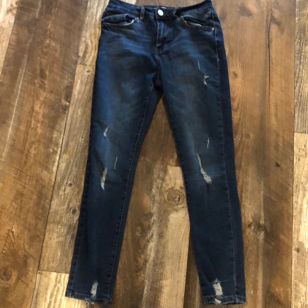 Dark blue jeans